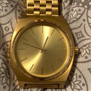 Unisex Gold Nixon Time Teller Watch